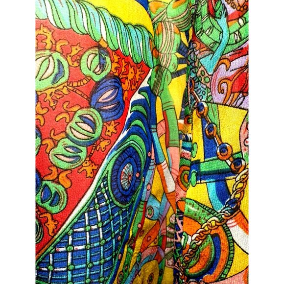 Umgee Small Multicolor Boho Festival Tank Top Sheer Layered Print Statement - Picture 7 of 12